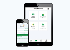 Smart phone and tablet displaying Grange's mobile app